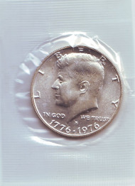 Монета 50 центов. 1976 год (S). США. Серебро. 200 лет независимости США. Монета 50 центов. 1976 год (S). США. Серебро. 200 лет независимости США.