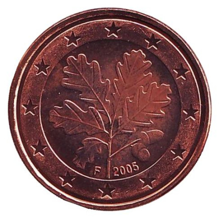 Монета 5 центов. 2005 год (F), Германия.