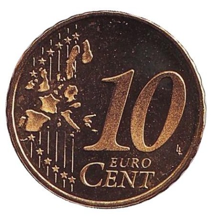 Монета 10 евроцентов. 2000 год, Нидерланды. Монета 10 евроцентов. 2000 год, Нидерланды.