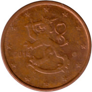 Монета 5 центов. 2014 год, Финляндия. Монета 5 центов. 2014 год, Финляндия.