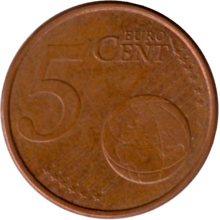 Монета 5 центов. 2014 год, Финляндия.