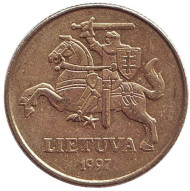 Монета 50 центов, 1997 год, Литва. Из обращения. Монета 50 центов, 1997 год, Литва. Из обращения.