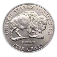 Монета 5 центов. 2005 год (P), США. UNC. Бизон. Монета 5 центов. 2005 год (P), США. UNC. Бизон.