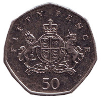 100 лет со дня рождения Кристофера Айронсайда. Монета 50 пенсов. 2013 год, Великобритания.