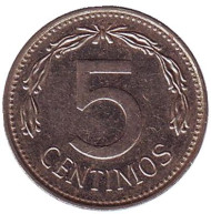 Монета 5 сентимо. 1983 год, Венесуэла. Монета 5 сентимо. 1983 год, Венесуэла.