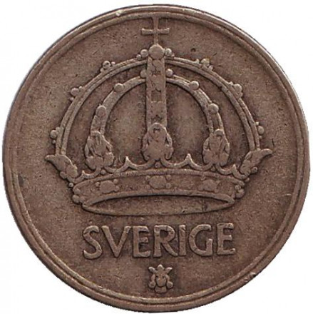 Монета 50 эре. 1949 год, Швеция.