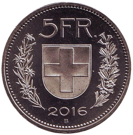 Монета 5 франков. 2016 год, Швейцария. aUNC. Вильгельм Телль. Монета 5 франков. 2016 год, Швейцария. aUNC. Вильгельм Телль.