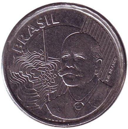 Монета 50 сентаво. 2006 год, Бразилия. Хосе Паранхос.