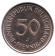 Монета 50 пфеннигов. 1991 год (J), ФРГ. Женщина, сажающая дуб. Монета 50 пфеннигов. 1991 год (J), ФРГ. Женщина, сажающая дуб.