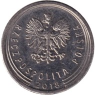 Монета 10 грошей. 2018 год, Польша. Монета 10 грошей. 2018 год, Польша.