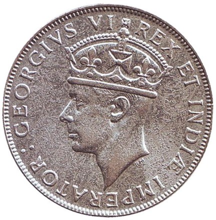 Монета 1 шиллинг. 1941 год, Британская Восточная Африка. Лев.