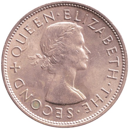 Монета 1 крона. 1953 год, Новая Зеландия. VF. Монета 1 крона. 1953 год, Новая Зеландия. VF.