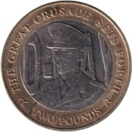 Монета 2 фунта. 2019 год, Остров Мэн. День Д. Король Георг VI.