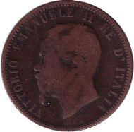 Монета 10 чентезимо. 1866 год, Италия. Виктор Эммануил II. "M". Монета 10 чентезимо. 1866 год, Италия. Виктор Эммануил II. "M".