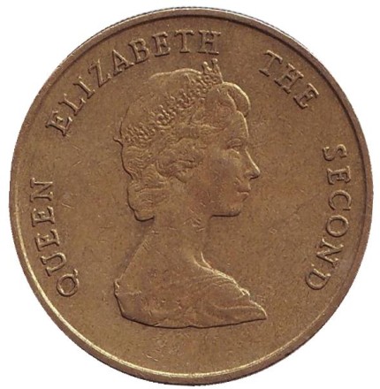 Монета 1 доллар. 1986 год, Восточно-Карибские государства. Парусник.