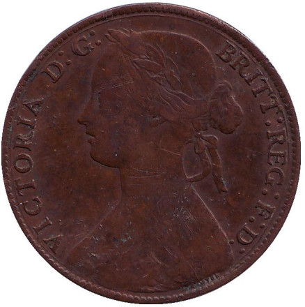 Монета 1 пенни. 1861 год, Великобритания. Монета 1 пенни. 1861 год, Великобритания.