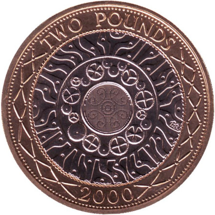 Монета 2 фунта. 2000 год, Великобритания. BU.