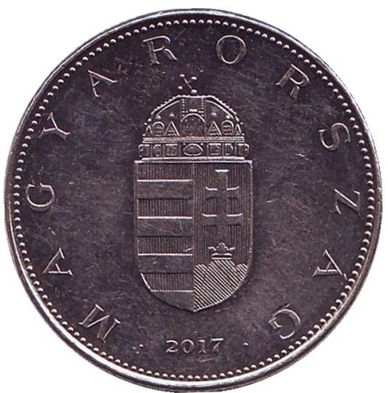 Монета 10 форинтов. 2017 год, Венгрия.