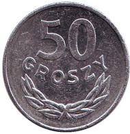 Монета 50 грошей. 1982 год, Польша. Монета 50 грошей. 1982 год, Польша.