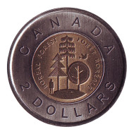 Монета 2 доллара. 2011 год, Канада. Тайга. Монета 2 доллара. 2011 год, Канада. Тайга.