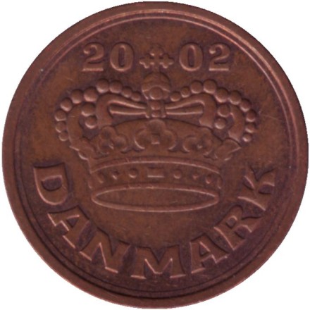 Монета 50 эре. 2002 год, Дания. Монета 50 эре. 2002 год, Дания.