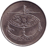 Монета 50 сен. 2004 год, Малайзия. Церемониальный воздушный змей. Монета 50 сен. 2004 год, Малайзия. Церемониальный воздушный змей.