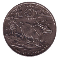 Монета 10 кип. 1996 год, Лаос. FAO. Монета 10 кип. 1996 год, Лаос. FAO.