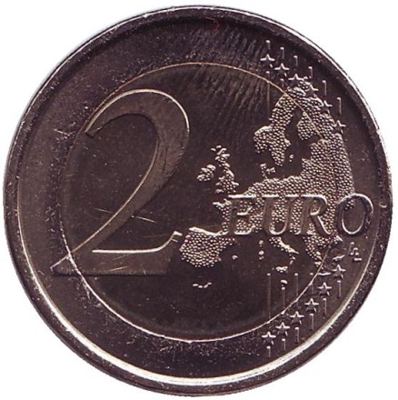 Монета 2 евро. 2007 год, Испания. 50 лет подписания Римского договора. Монета 2 евро. 2007 год, Испания. 50 лет подписания Римского договора.