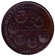 Монета 1 песо. 2009 год, Куба. 50 лет революции. Монета 1 песо. 2009 год, Куба. 50 лет революции.