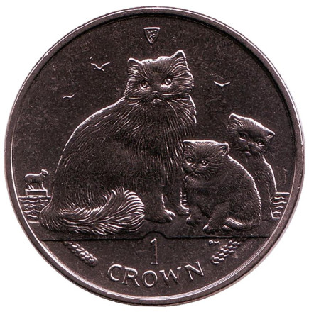 Монета 1 крона. 2007 год, Остров Мэн. Рэгдолл. Кошки.