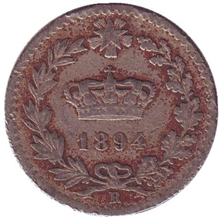 Монета 20 чентезимо. 1894 год, Италия. (R). Монета 20 чентезимо. 1894 год, Италия. (R).