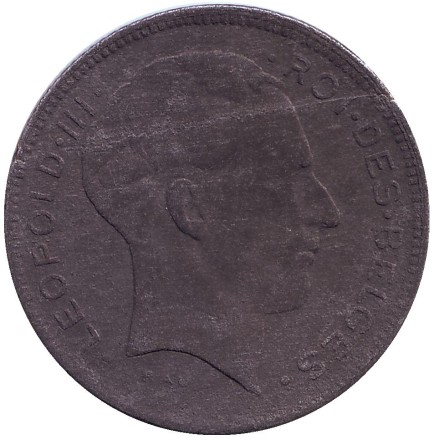 Монета 5 франков. 1946 год, Бельгия. (Des Belges)