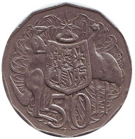 Монета 50 центов. 1996 год, Австралия. Монета 50 центов. 1996 год, Австралия.