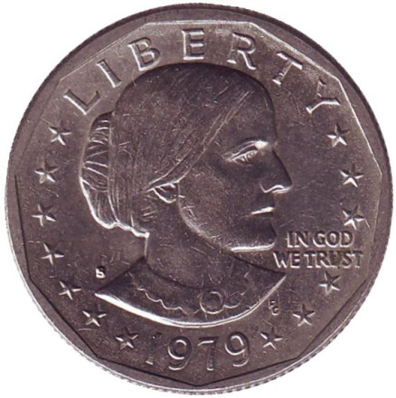 Монета 1 доллар, 1979 год, США. Монетный двор S. Сьюзен Энтони.