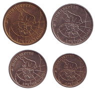 Белый медведь. Набор разменных знаков "Арктикуголь" (4 шт.). 1993 год, остров Шпицберген.  Белый медведь. Набор разменных знаков "Арктикуголь" (4 шт.). 1993 год, остров Шпицберген.