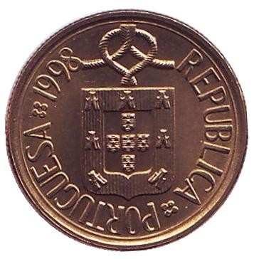 Монета 1 эскудо. 1998 год, Португалия. UNC.