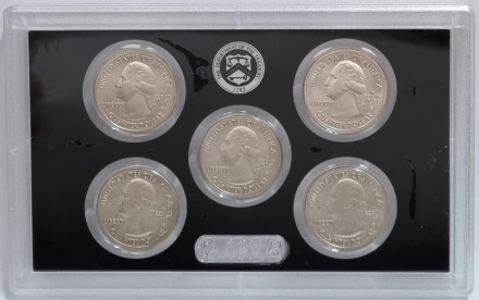 Годовой набор квотеров. Серия "Национальные парки США". 2017 год, США. (Обратный Proof).