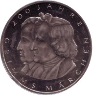 Монета 10 евро. 2012 год, Германия. 200 лет сказкам братьев Гримм.