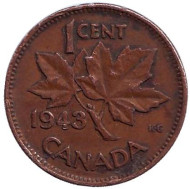 Монета 1 цент. 1943 год, Канада. Монета 1 цент. 1943 год, Канада.