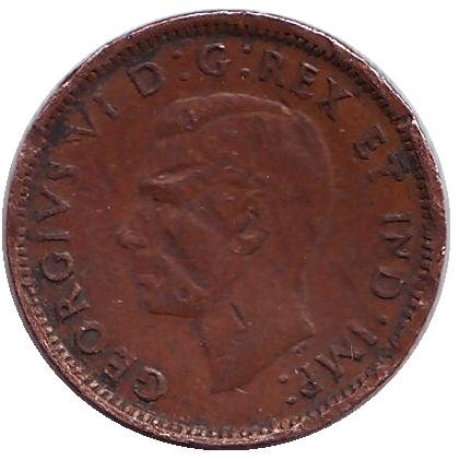 Монета 1 цент. 1943 год, Канада.