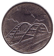 Монета 5 рублей. 2019 год, Россия. 5-я годовщина референдума о государственном статусе Крыма и Севастополя и воссоединения Крыма с Россией. Крымский мост. Монета 5 рублей. 2019 год, Россия. 5-я годовщина референдума о государственном статусе Крыма и Севастополя и воссоединения Крыма с Россией. Крымский мост.