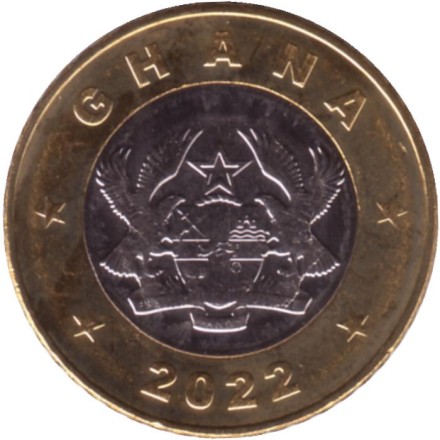 Монета 1 седи. 2022 год, Гана. Весы.