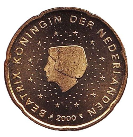 Монета 20 евроцентов. 2000 год, Нидерланды.