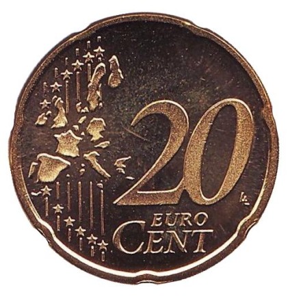 Монета 20 евроцентов. 2000 год, Нидерланды.