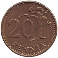 Монета 20 пенни. 1984 год. Финляндия. Монета 20 пенни. 1984 год. Финляндия.