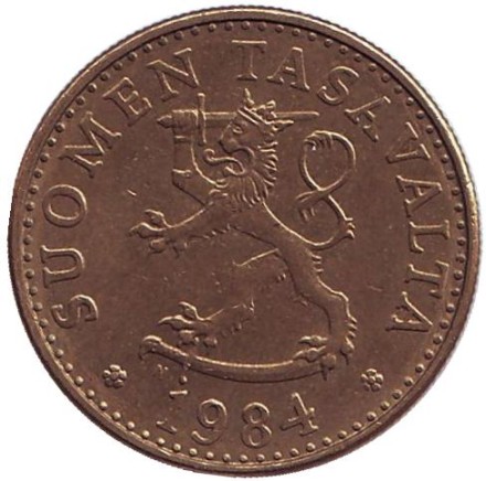 Монета 20 пенни. 1984 год. Финляндия.