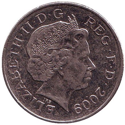Монета 10 пенсов. 2009 год, Великобритания. Монета 10 пенсов. 2009 год, Великобритания.