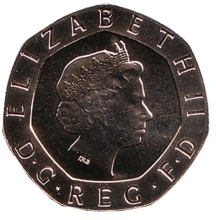 Монета 20 пенсов. 1999 год, Великобритания. BU. Монета 20 пенсов. 1999 год, Великобритания. BU.