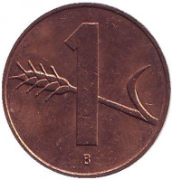 Монета 1 раппен. 1962 год, Швейцария.