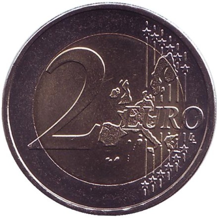Монета 2 евро. 2002 год (J), Германия. Монета 2 евро. 2002 год (J), Германия.